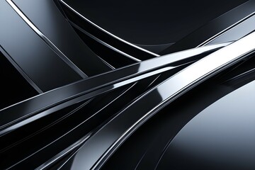 A black and silver image with a silver line that is curved