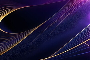 A purple and gold background with a lot of lines and dots