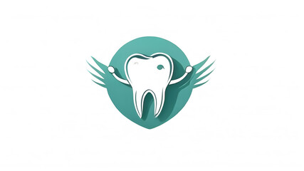dentist themed logo symbol icon emblem on the white background, Generative AI