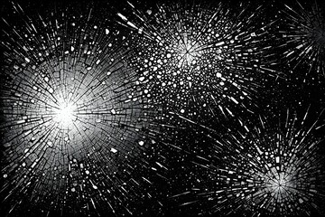 Obraz premium A black and white photo of a starburst with three bright points