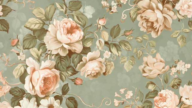 Un estampado floral intrincado y elegante de estilo victoriano