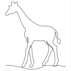 Continuous single line drawing of a giraffe animal concept single line draw design vector illustration
