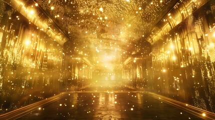 Luxury abstract gold background with glitter light effect decoration.