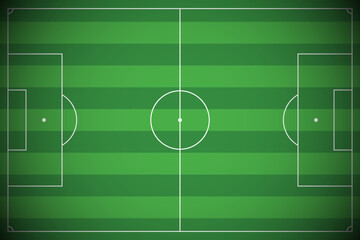 top view of soccer field with horizontal grass pattern