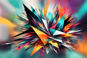 Obraz premium A colorful explosion of shapes and lines