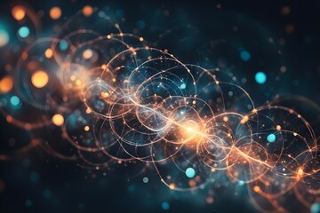 Fototapeta premium A colorful, swirling galaxy of dots and lines