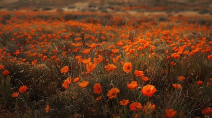 A meadow of orange blooms