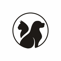 Cat and Dog logo design, vector and illustration