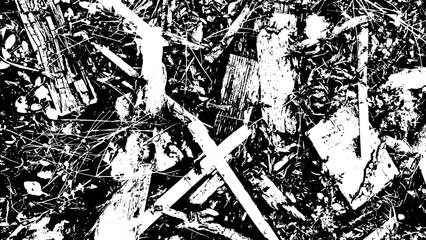 11-36. Wood Vine Texture Effect - Illustration. Old Wood Vine Black and White Vector Texture.	