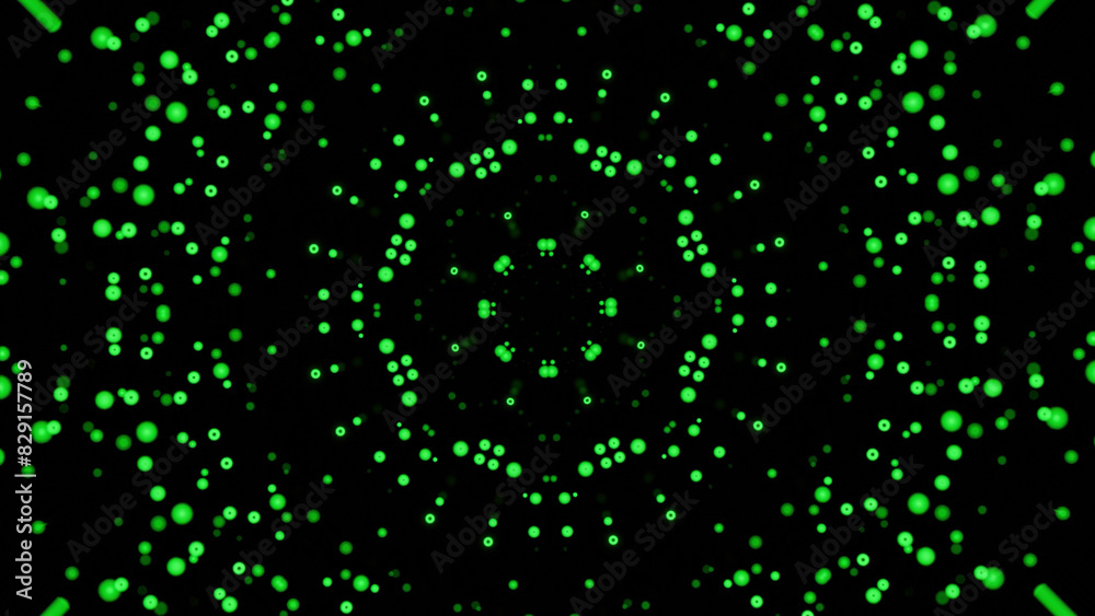 Poster electronic kaleidoscopic pattern. design. moving electronic pattern with kaleidoscopic effect. beaut