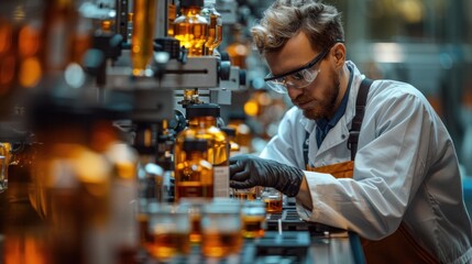 A high-tech laboratory researching new materials for creating synthetic sand for industrial use