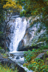 Rocky Waterfall with Autumn Vibes at Nonpareil Falls, Belihuloya, Sri Lanka