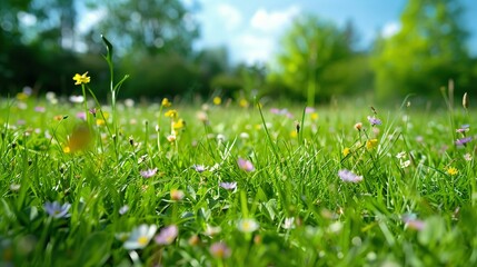 Grassland with Flowers in the Great Outdoors