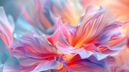 delicate flower petals in vibrant hues dancing in gentle breeze abstract nature background floral art illustration
