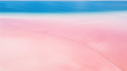 Fototapeta premium Aerial drone view of the pink and blue coloured Lake MacDonnell in Eyre Peninsula, South Australia, Australia.