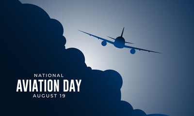 National Aviation Day August 19 Background Vector Illustration