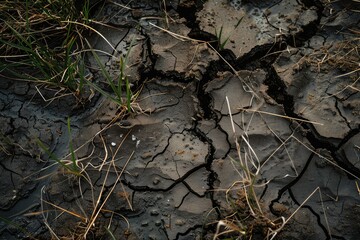 Cracked dry earth, texture of earth, global warming