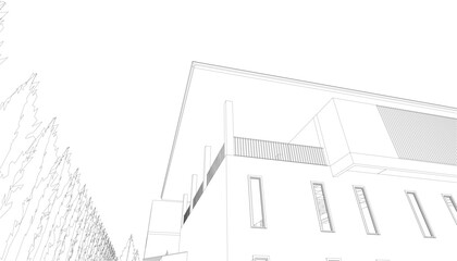 3D illustration of building project