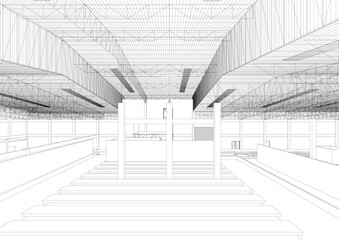 3D illustration of industrial project