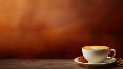 Obraz premium Perfect Cappuccino in a Cozy Cafe Setting