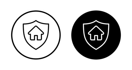 Fototapeta premium Home insurance icon vector isolated on white background. home protection icon