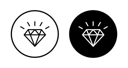 Diamond icon vector isolated on white background. Diamond vector icon. Gemstone symbol