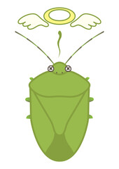 デフォルメした死んだカメムシのベクターイラスト