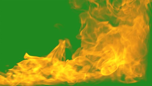  Fire flame on green screen 
