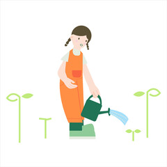 Farmer character, flat cartoon vector illustration.Farming vector illustration.