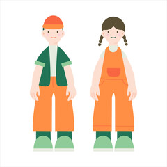 Farmer character, flat cartoon vector illustration.Farming vector illustration.