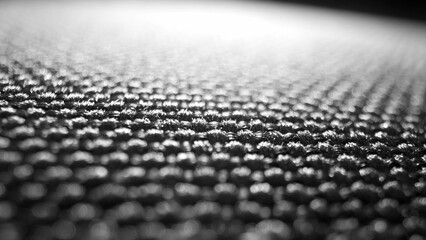 Black polyester fabric boasts a refined, dense weave exuding a contemporary allure. Its polished...