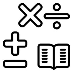 mathematics icon, line icon style