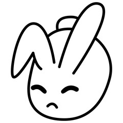 Doodle Line Art Rabbit