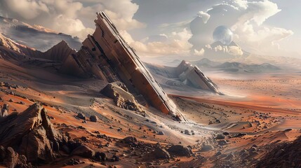 majestic alien relics discovered on mars by astronauts futuristic concept illustration