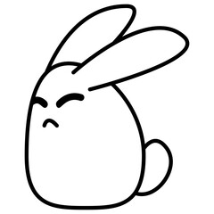 Doodle Line Art Rabbit