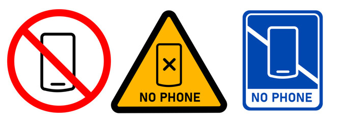 No phone allowed prohibition cell phone communication emblem restriction forbidden area symbol