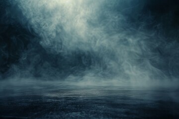 Fototapeta premium A dark foggy floor in an empty background