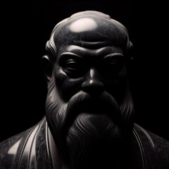 Classical Heritage: The Intellectual Thinker Mencius in Marble. Generative AI