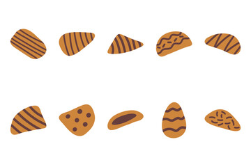 Biscuit set icon. Food flat design