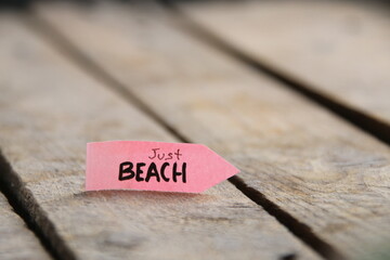 Just Beach tag. Summer concept.