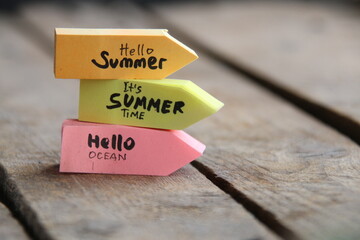Hello summer greeting text. Its Summer time concept.