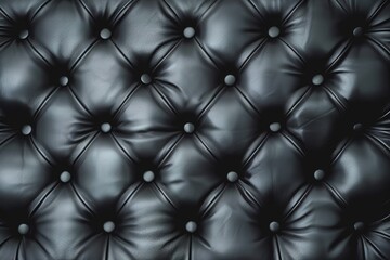 Naklejka premium Black leather furniture with button detailing