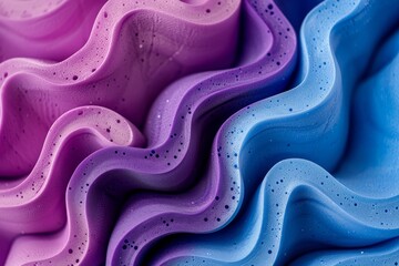 Fototapeta premium Blue and purple foam bundle with spiral rubber texture sheet