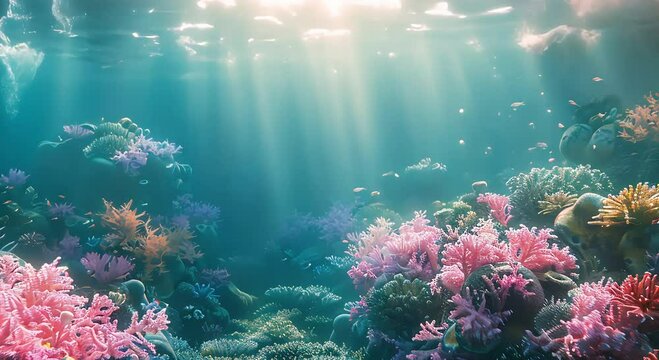illustration of coral reefs on the seabed
