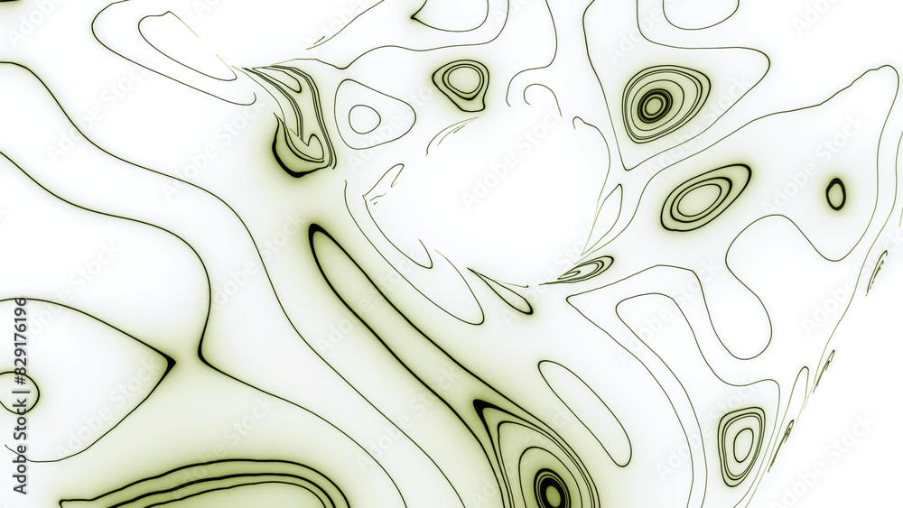 Poster Stream moving with distorted pattern of circular lines. Design. Plasma pattern with lines in moving stream. Abstract bending of flow with moving circular pattern of lines