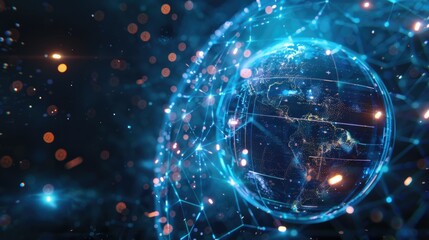 Fototapeta premium Metaverse digital world planet cyber Earth. Concept general virtual money, Abstract business crypto technology