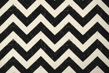 Abstract black and white chevron pattern background with grunge texture, ideal for wallpapers, textiles, and modern design projects.