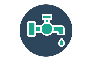 Water supply icon. water faucet. icon related to utilities. solid icon style. utilities elements vector illustration