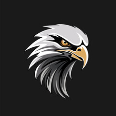 Eagle head, color logo on a black background. Vector illustration