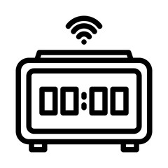 Smart alarm clock icon. Part of smart home icons